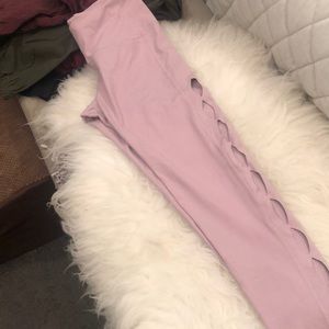 VS baby pink leggings with cutouts